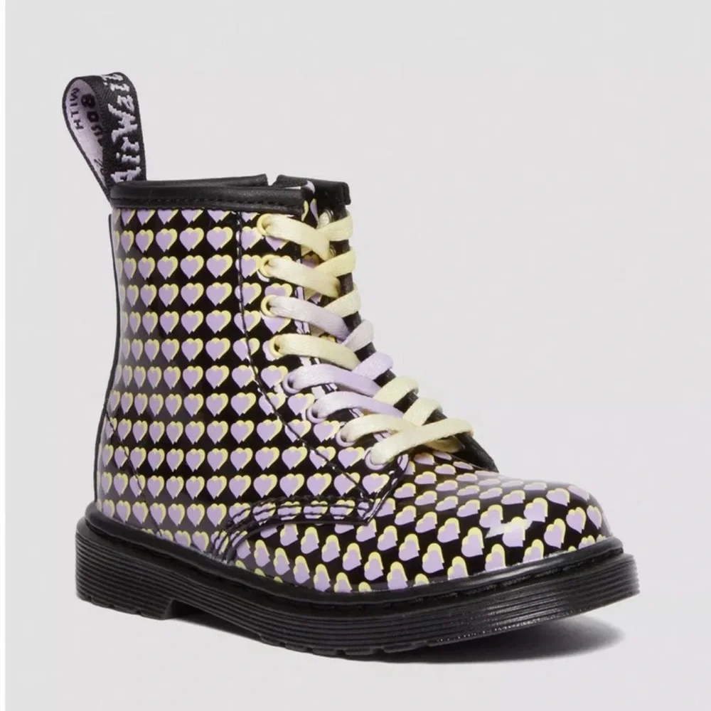 Dr Marten 1460 Patent Heart Overlay Boots Junior